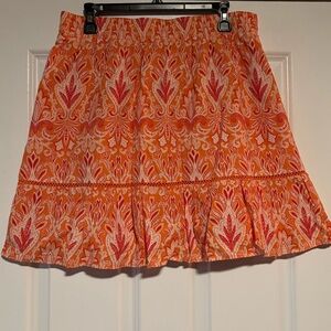 LOFT Tropical Patterned Cotton Flounce NWT Skirt, size Large